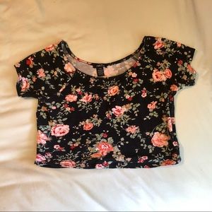 Rose flower floral crop top size:L\XL